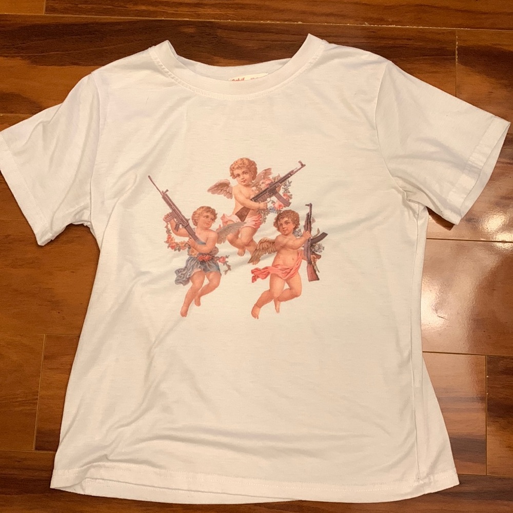 Ángel babes holding guns shirt